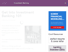 Tablet Screenshot of getintoinvestmentbanking.com